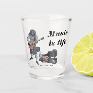 Verre A Shot Zombie Guitar Rock Musicien Imaginaire Art Shot Gl