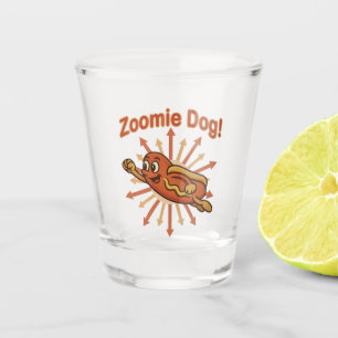 Verre A Shot Zoomie Chien volant Hot Dog Cartoon - Fun Retro