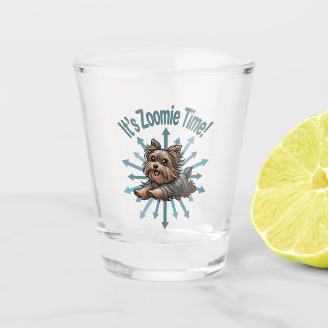 Verre A Shot Zoomie Time Yorkshire Terrier (Devant)