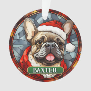 Verre à taches personnalisées Frenchie Xmas