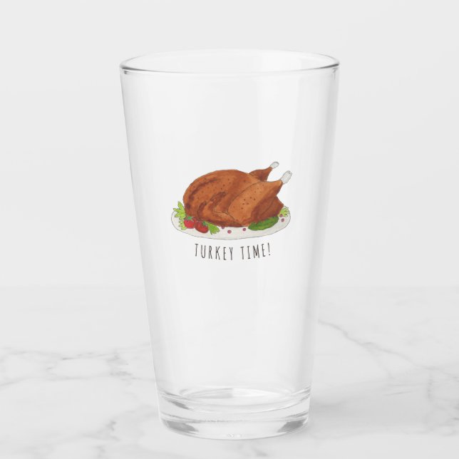 Verre à Thanksgiving drôle de dinde (Devant)