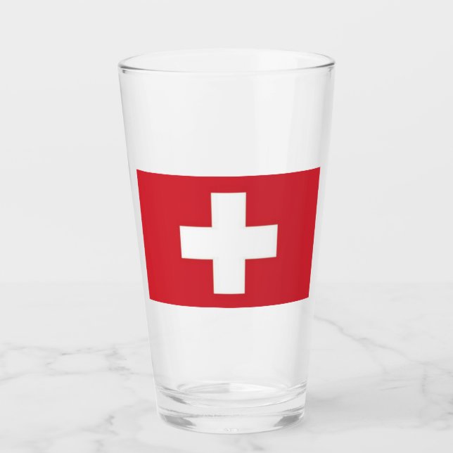 Verre à Tumbler Drapeau Suisse 16 onces (Devant)