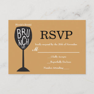 Verre à vin BRUNCH Carte de réponse pour TOUTE COU