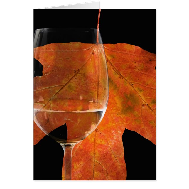 Verre à vin et feuille d'automne (Devant)