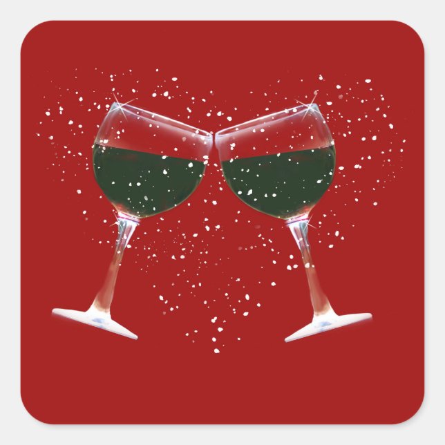 Verre à vin et Stickers Coeur (Devant)