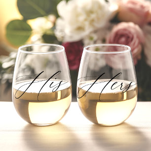 Verre à vin personnalisé sans pied pour couple de 