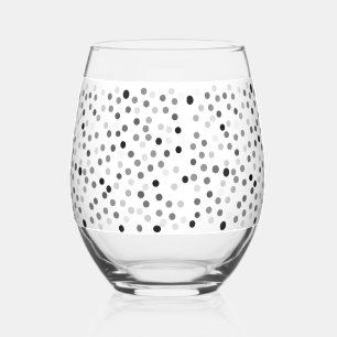 Verre à vin Pois noir et blanc