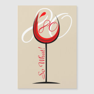Verre à vin rouge motivant moderne 80e anniversair