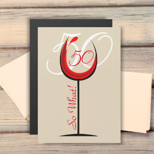 Verre à vin rouge motivant moderne pour 50e annive