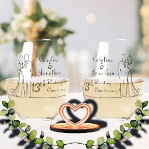 Verre À Vin Sans Pied 13ème dentelle Mariage Anniversaire Ligne Art Coup