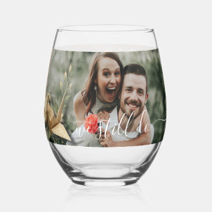 Verre À Vin Sans Pied 1ère Anniversaire de Mariage en Papier Découpe de
