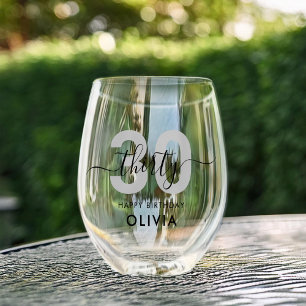 Verre À Vin Sans Pied 30e anniversaire moderne et élégant