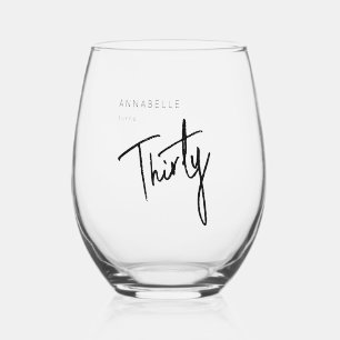 Verre À Vin Sans Pied 30ème Trente-trentième anniversaire moderne