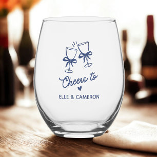 Verre À Vin Sans Pied À la mariée et au marié, Fun, Dessin personnalisé