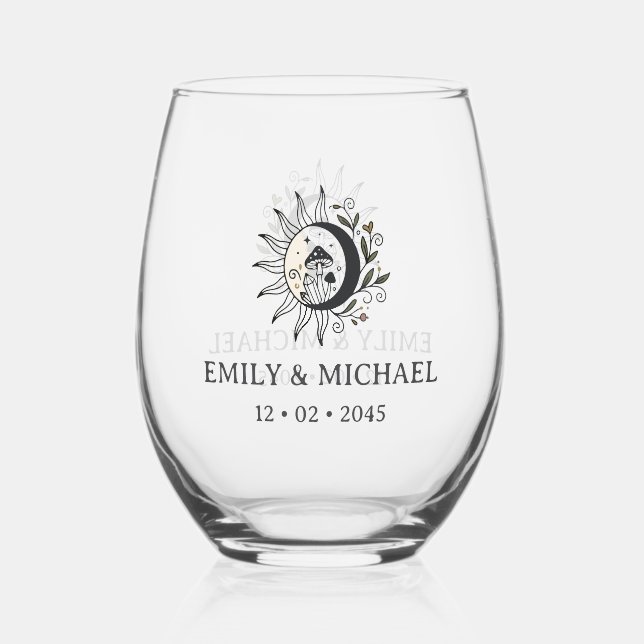 Verre à vin sans pied à thème céleste pour cadeau  (Recto)