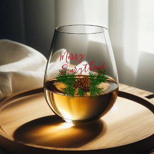 Verre À Vin Sans Pied Aiguilles de pin de saison Joyeux tout