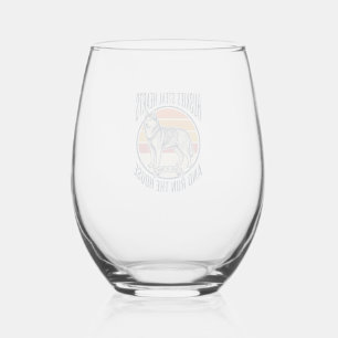 Verre À Vin Sans Pied Amateur de chien Husky Gravure vintage drôle Propr