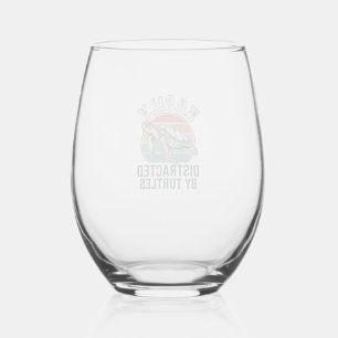 Verre À Vin Sans Pied Amateur de tortues vintage facilement distrait par