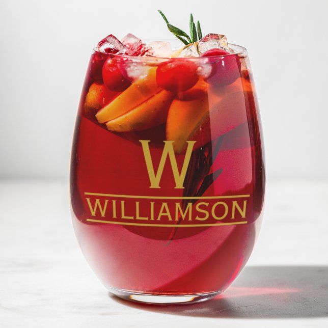 Verre À Vin Sans Pied Ami Ménage Cadeau Classique Nom personnalisé (Friend Housewarming Gift Classic Personalized Name Stemless Wine Glass)