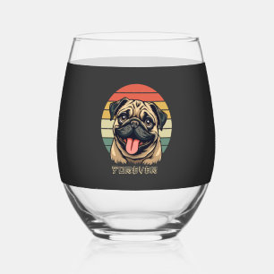 Verre À Vin Sans Pied Amour de Pug pour toujours � Design pour amoureux 