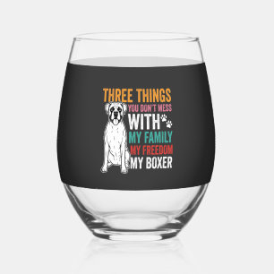 Verre À Vin Sans Pied Amoureux du chien de la famille Boxer Freedom