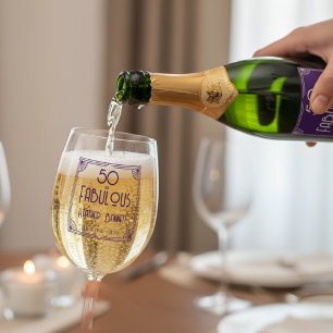 Verre À Vin Sans Pied Anniversaire 50 et Fabuleux Art Déco Moderne
