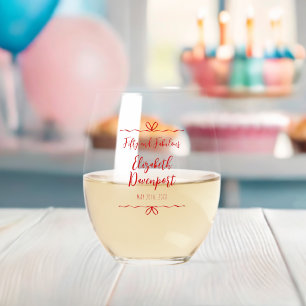 Verre À Vin Sans Pied Anniversaire Fantaisiste 50 ans et Fabuleux avec N