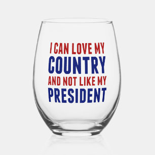Verre À Vin Sans Pied Anti Trump Patriotique Pas Mon Président