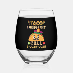 Verre À Vin Sans Pied Appel d'urgence Taco Drôle Cinco de Mayo Mexicain