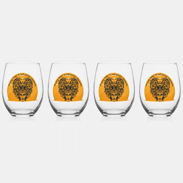 Verre À Vin Sans Pied Apporter l'humour à chaque patient individuellemen (Recto)