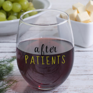 Verre À Vin Sans Pied "Après les PATIENTS" Professionnels de la santé