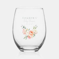 Aquarelle florale de pivoine blanche Baby shower r