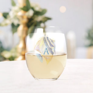 Verre À Vin Sans Pied Aquarelle tropicale personnalisée Poisson Angel II