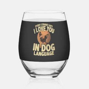 Verre À Vin Sans Pied Art de citation de chien d'amour d'empreinte de pa