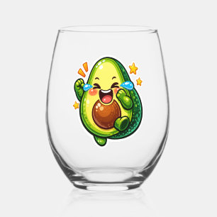 Verre À Vin Sans Pied autocollant de avocat mignon, larmes de joieSticke