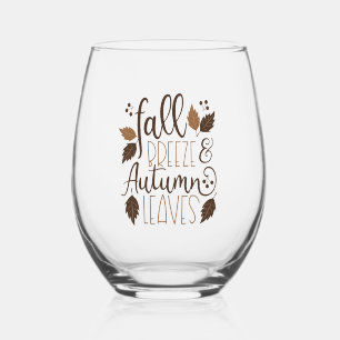Verre À Vin Sans Pied Automne Breeze Feuilles d'automne