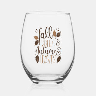 Verre À Vin Sans Pied Automne Breeze Feuilles d'automne