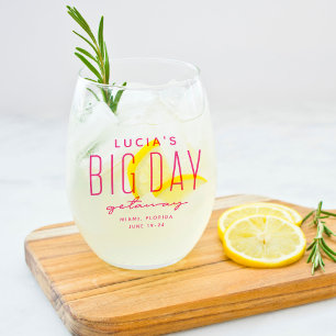 Verre À Vin Sans Pied Bachelorette fête grand jour escapade amusant rose