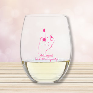 Verre À Vin Sans Pied Bachelorette rose amusante de l'anneau de mariée