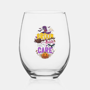 Verre À Vin Sans Pied Balai Cheveux N'importe Halloween Sorcière Chapeau