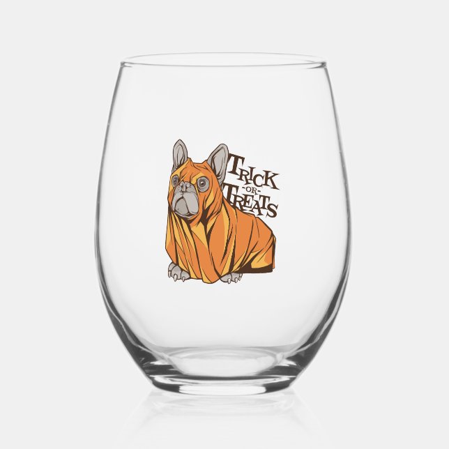 Verre À Vin Sans Pied Balais d'Halloween (Recto)