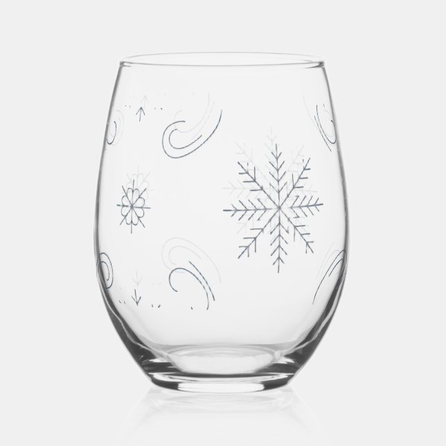 Verre À Vin Sans Pied Bande flocon de neige Paisley (Recto)