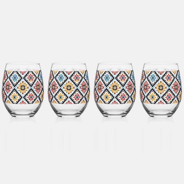 Verre À Vin Sans Pied Bande orientale de Cherokee (Recto)