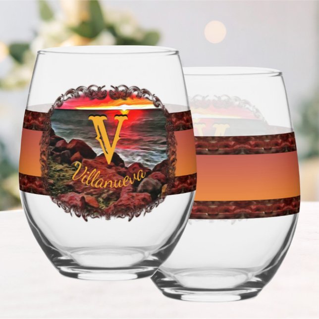 Verre À Vin Sans Pied Banderas Rocky Sunset 914 (Créateur téléchargé)