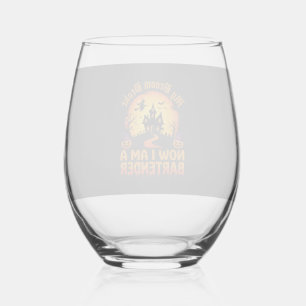 Verre À Vin Sans Pied Barman Halloween Maison Hantée Sorcière Citrouille