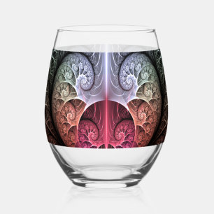 Verre À Vin Sans Pied Battement de cœur, art fractal surréaliste abstrai