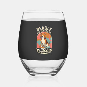 Verre À Vin Sans Pied Beagle Me Rend Heureux Vous Pas Tant Chien