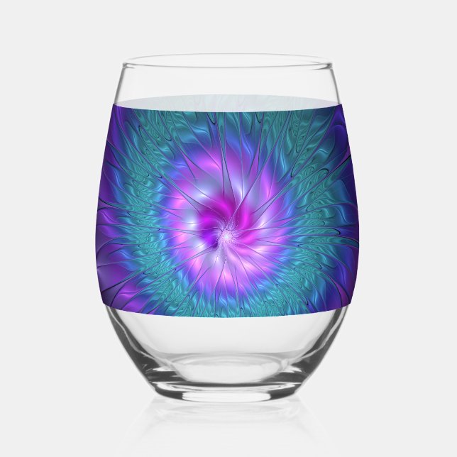 Verre À Vin Sans Pied Beauté florale Abstraite Fleur d'art fractionnée c (Recto)
