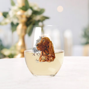 Verre À Vin Sans Pied Beaux réglages irlandais avec faisan, Art