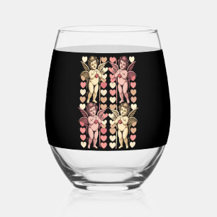 Verre À Vin Sans Pied Bébé Cupidon Coquette arc Rétro Saint-Valentin
